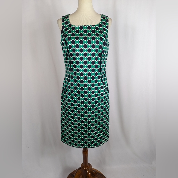 Doncaster Dresses Doncaster Sheath Dress Green Blue Geometric